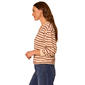 Womens Democracy 3/4 Blouson Sleeve V-Neck Stripe Blouse - image 3