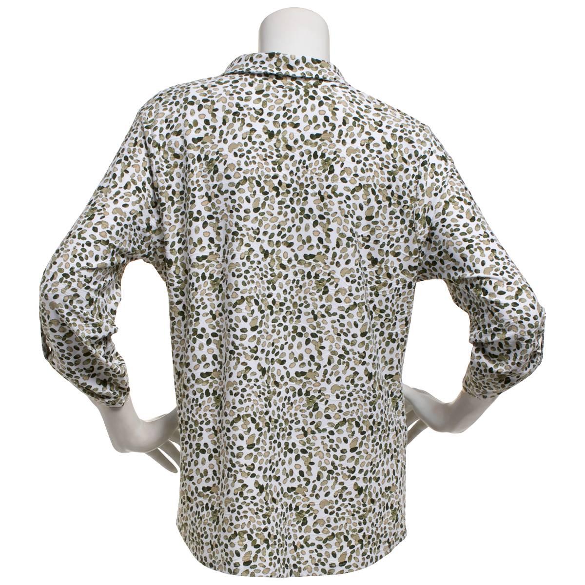 Womens Emily Daniels 3/4 Sleeve Dot Button Front Blouse