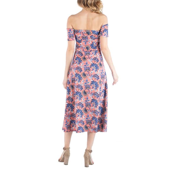 Plus Size 24/7 Comfort Apparel Botanical Maternity Midi Dress