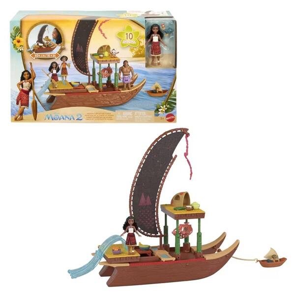 Mattel&#40;R&#41; Disney Moana 2 Moana''s Adventure Canoe Playset - image 