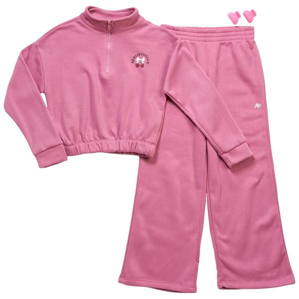 Girls (7-16) Aeropostale Fleeced Cherry 1/4 Zip & Wide Leg Pants
