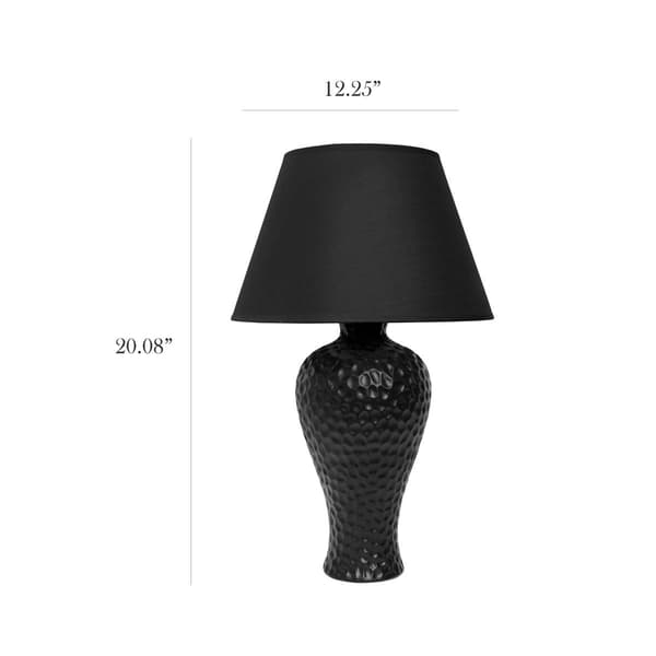 Simple Designs Textured Stucco Curvy Ceramic Table Lamp
