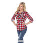 Womens White Mark Oakley Stretch Plaid Casual Button Down Top - image 8