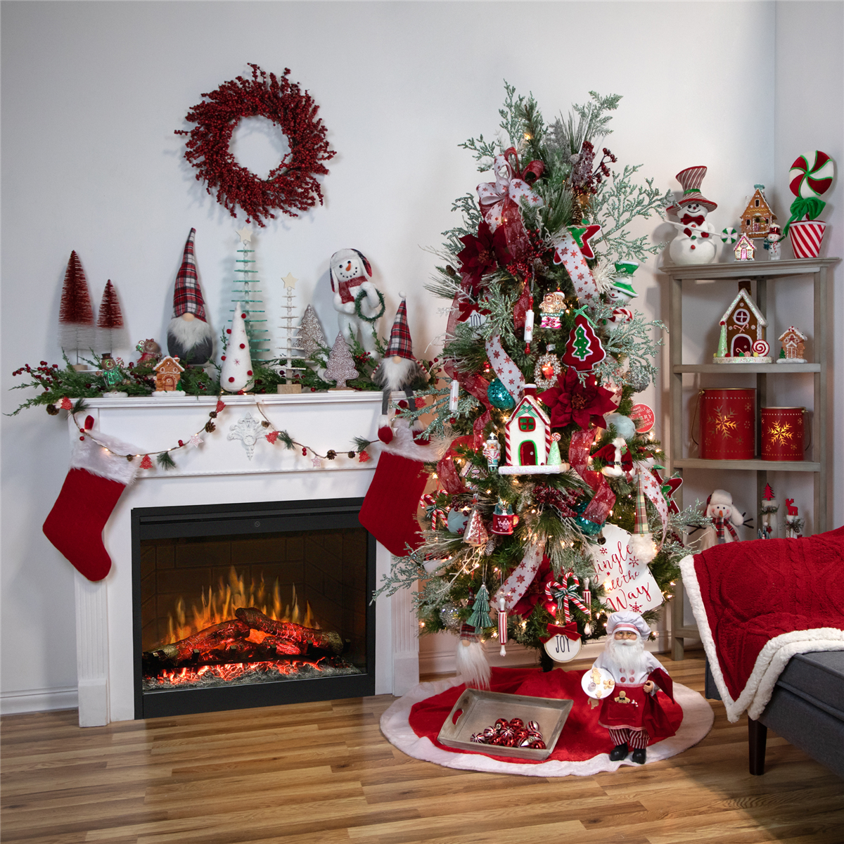Northlight Plush Christmas Cone Tree with Pompom Ornaments