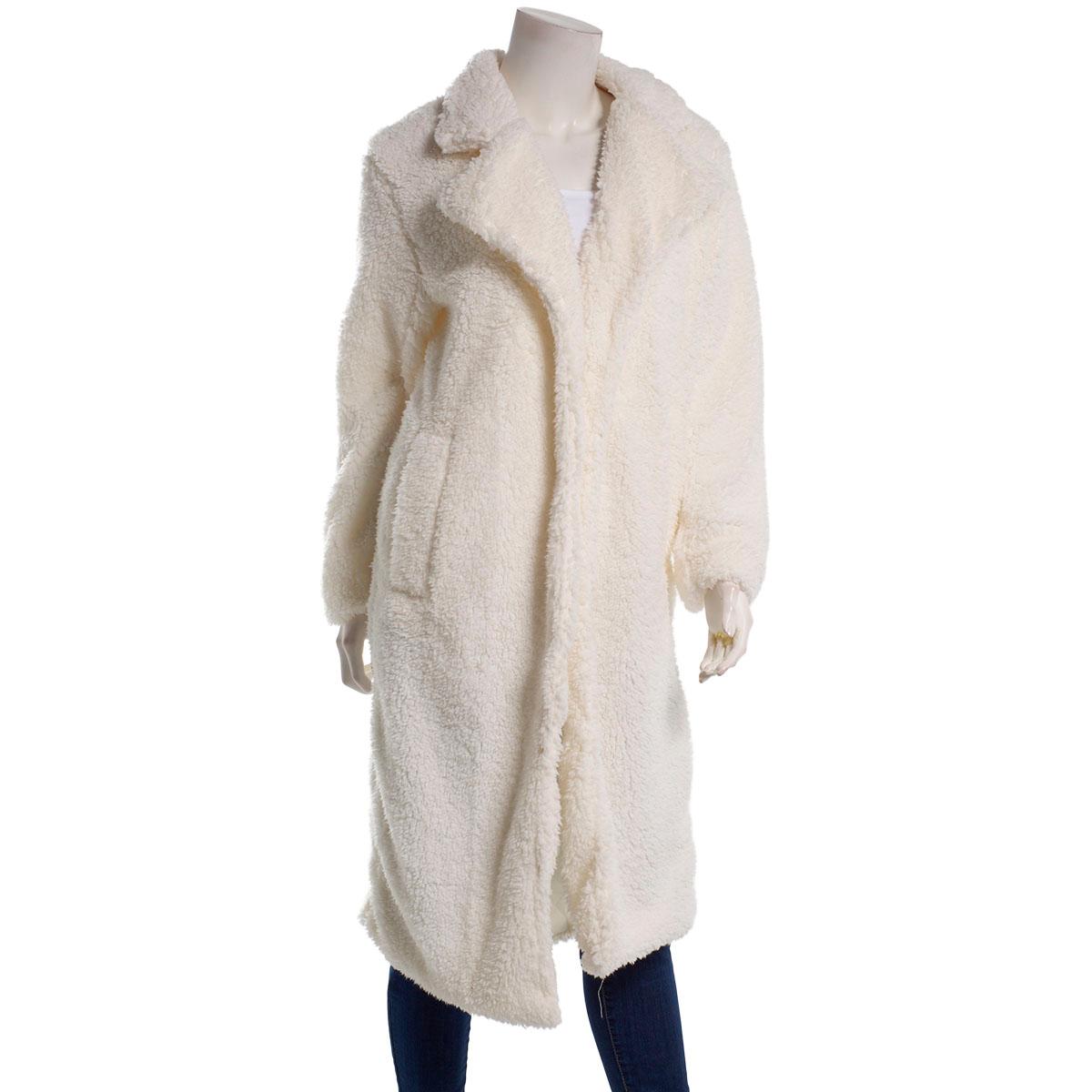 Juniors Jolie & Joy Sherpa Long Lapel Collar Trench Coat