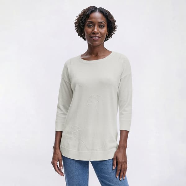 Womens Cable & Gauge 3/4 Sleeve Umbrella Bobble Stitch Sweater - image 