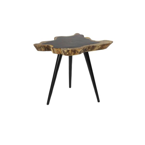 9th & Pike® Black Brown Rosewood/Metal Contemporary Accent Table