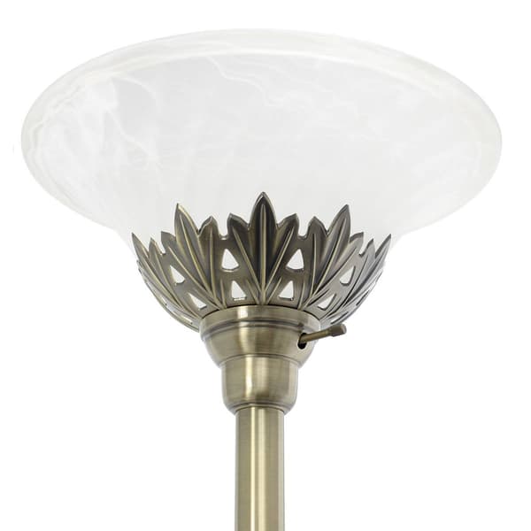 Lalia Home Classic 2 Read Light Glass Shade Torchiere Floor Lamp