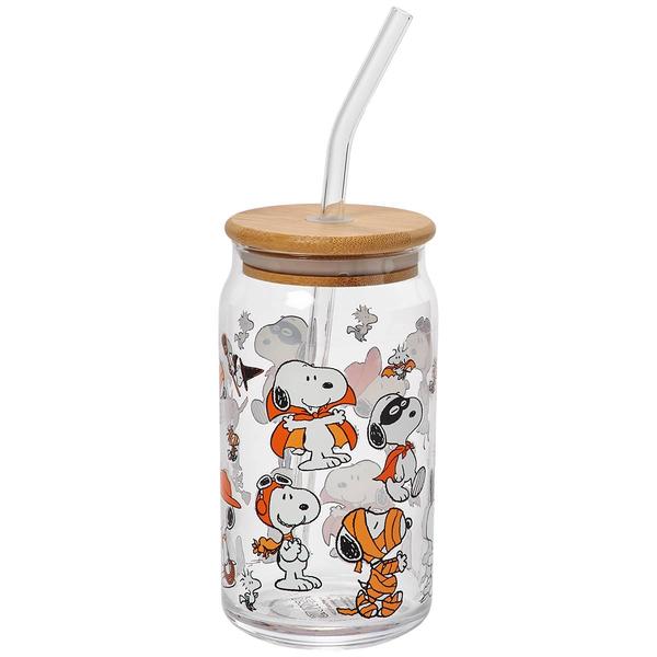 R Squared Halloween Peanuts(tm) Snoopy Glass Sipper w/ Straw - image 