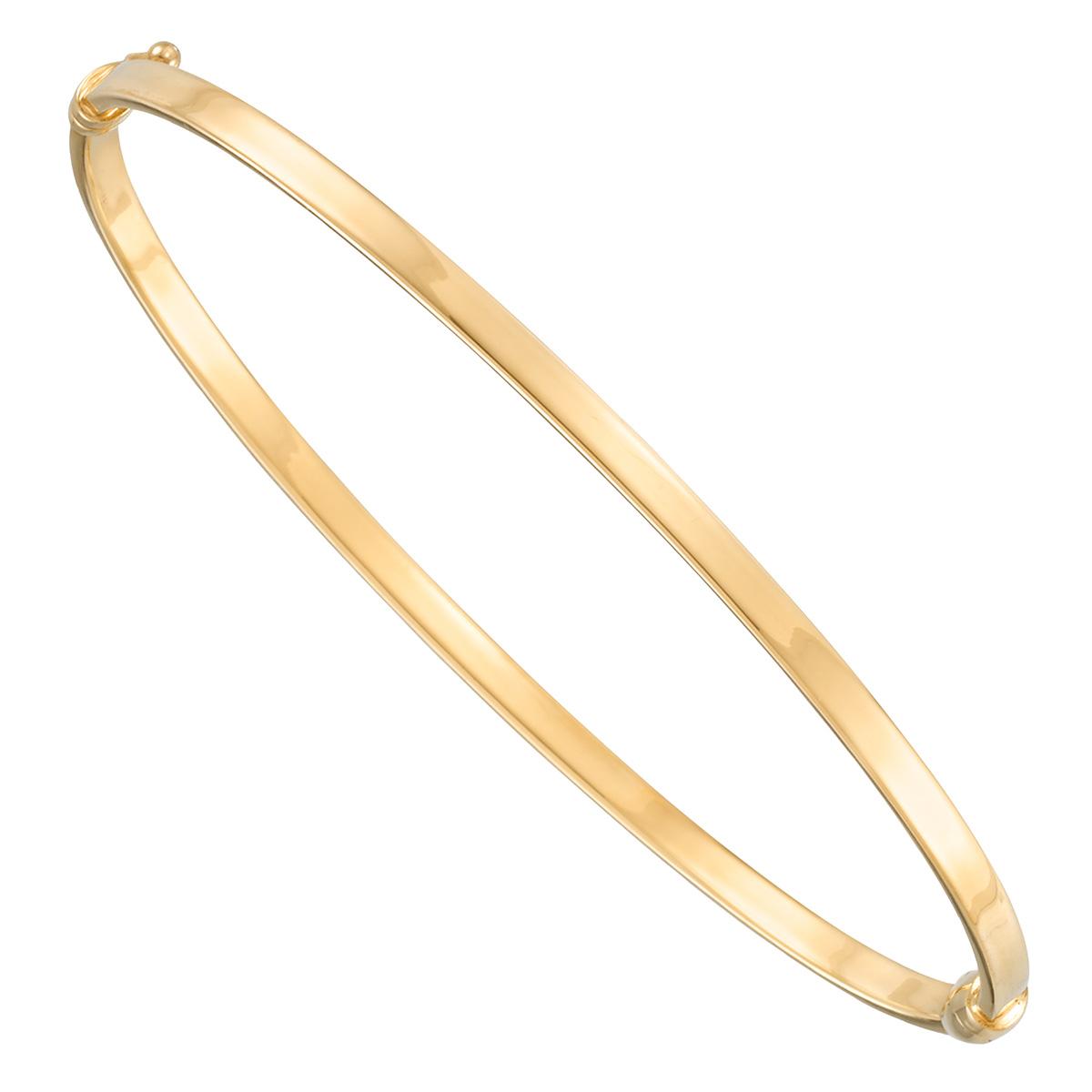 7in. Gold One™ 1kt. Yellow Gold Glitter Bangle Bracelet