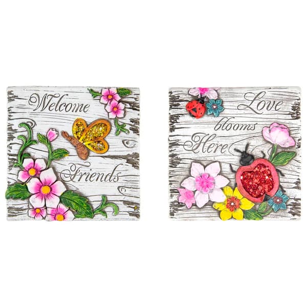Northlight Seasonal Welcome Friends Garden Stones - Set of 2 - image 