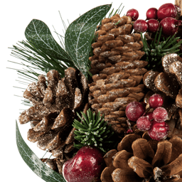 Northlight Mixed Foliage Frosted Christmas Ball Ornament