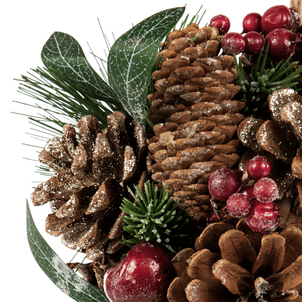 Northlight Mixed Foliage Frosted Christmas Ball Ornament