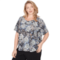 Plus Size Emaline Key Items Short Sleeve Round Neck Floral Tee - image 3