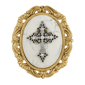Symbols of Faith 14kt. Gold Dipped Semi-Precious Brooch - White - image 1