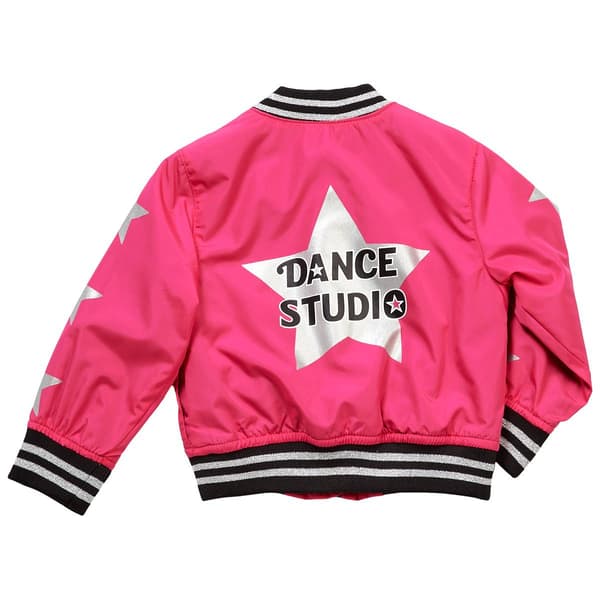 Toddler Girl Pink Platinum Dance Studio Bomber Jacket