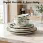 222 Fifth Brittany Stoneware Dinnerware Set 12pc. Sage Floral - image 7