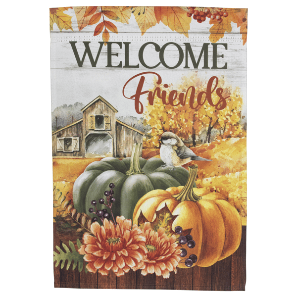 Northlight "Welcome Friends" Fall Harvest Garden Flag