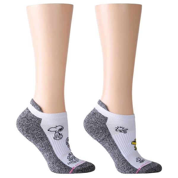 Womens Dr. Motion 2pk Snoopy Compression Ankle Sock