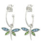 Dragonfly Charm Hoop in Fine Silver Plate Earrings - image 1
