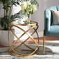 Baxton Studio Desma Gold Finished Metal/Mirrored Glass End Table - image 4