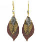 Silver Forest Mixed Metal Terracotta Raku Finish Layered Earrings - image 1