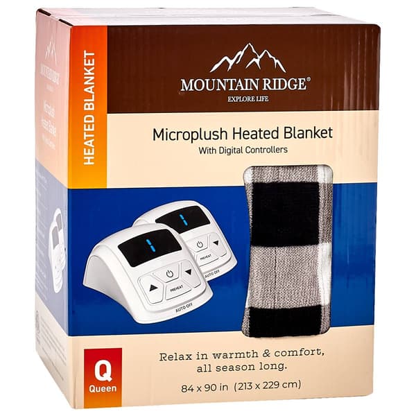Mountain Ridge&#40;R&#41; Buffalo Check Microplush Heated Blanket - image 
