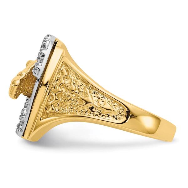 Mens Gentlemens Classics&#8482; 14kt. Two-Tone Gold Diamond Horse Ring