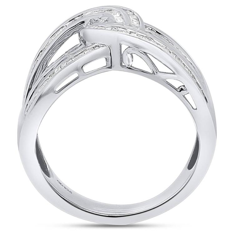 Diamond Classics™ Sterling 1ctw. Baguette Diamond Interwoven Ring