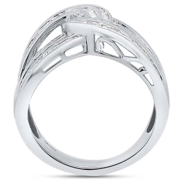 Diamond Classics™ Sterling 1ctw. Baguette Diamond Interwoven Ring