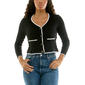 Womens Nina Leonard Long Sleeve Waffle Knit Cardigan - image 1