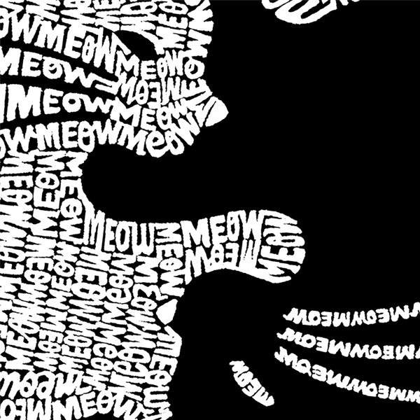 Womens LA Pop Art Yin Yang Cat - Word Art Long Sleeve T-Shirt