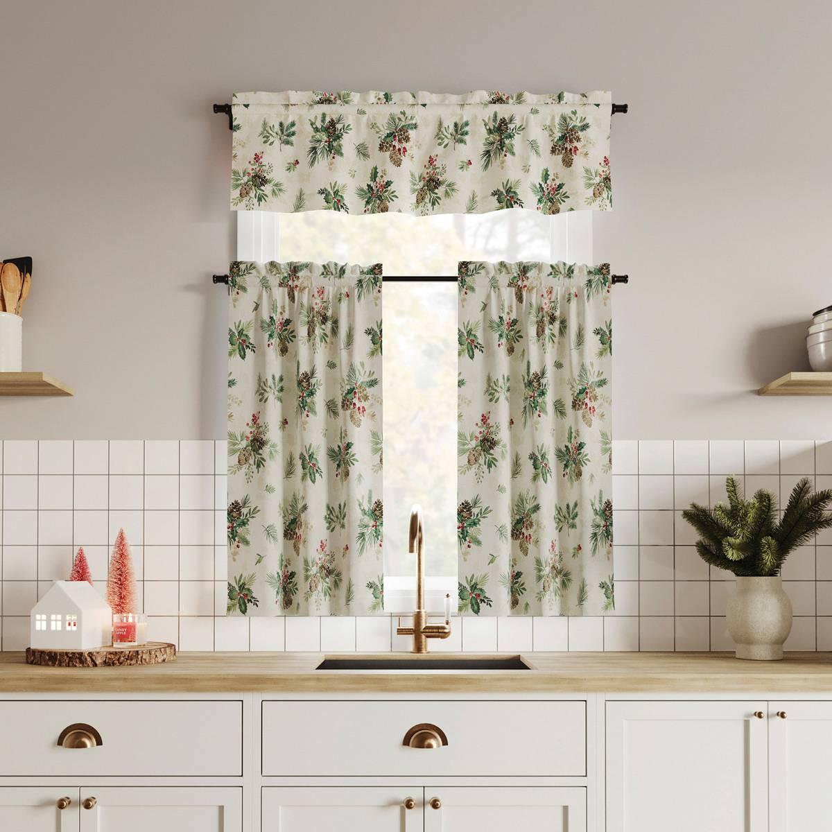 Pine Valley Cotton Blend Tier Kitchen Curtains