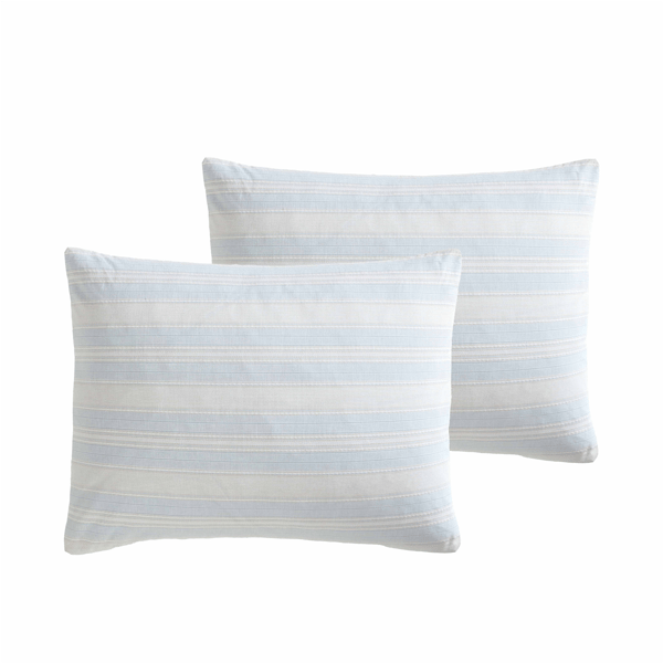 Palm Aire Bay Light Blue 3pc. Stripe Cotton Comforter Set