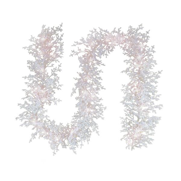 National Tree 6ft. Christmas by the Sea Coral Pre-Lit Garland - image 