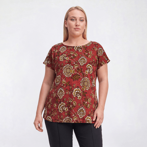 Plus Size Emily Daniels Short Sleeve Floral Button Blouse - image 