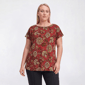 Plus Size Emily Daniels Short Sleeve Floral Button Blouse - image 1