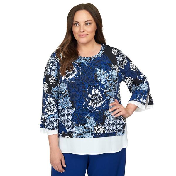 Plus Size Alfred Dunner Downtown Vibe Floral Blouse - image 