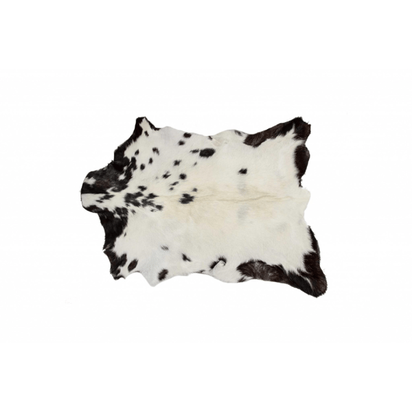 HomeRoots Black & White Cowhide Cowhide Print Hand Woven Accent