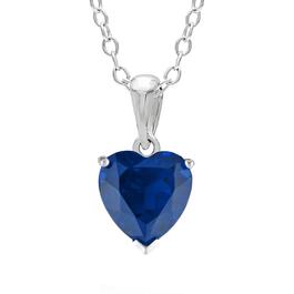 Sterling Silver Sapphire Heart Pendant