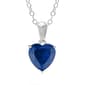 Sterling Silver Sapphire Heart Pendant - image 1