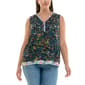 Womens Zac & Rachel Sleeveless Double Floral Print Crepe Tank - image 1