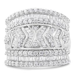 Haus of Brilliance Sterling Silver 2ctw. Diamond Statement Ring