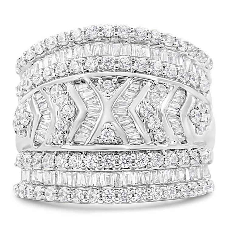 Haus of Brilliance Sterling Silver 2ctw. Diamond Statement Ring