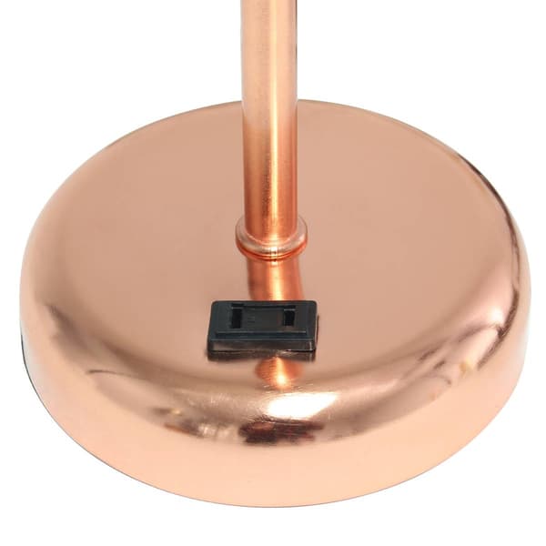 LimeLights Rose Stick Lamp w/Charging Outlet/White Shade-Set of 2