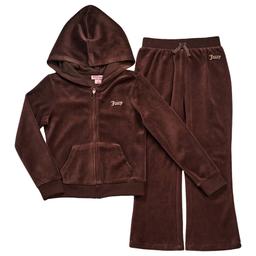Girls (4-6x) Juicy Couture Velour Juicy Hoodie & Flare Pants Set