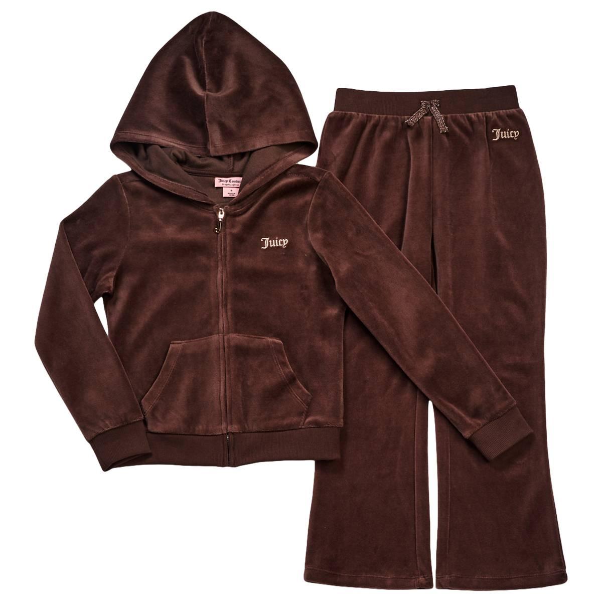Girls (4-6x) Juicy Couture Velour Juicy Hoodie & Flare Pants Set