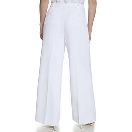 Womens DKNY Solid White Wide Leg Pants