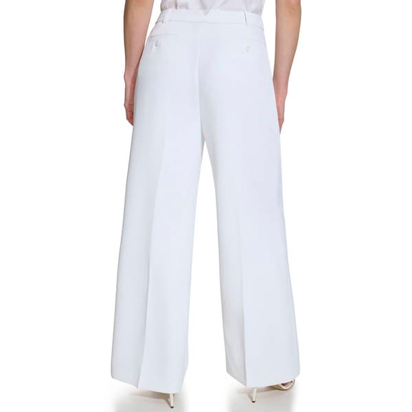 Womens DKNY Solid White Wide Leg Pants