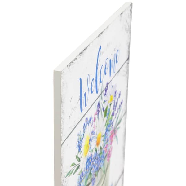 Northlight Seasonal Spring Floral Welcome Wall Sign